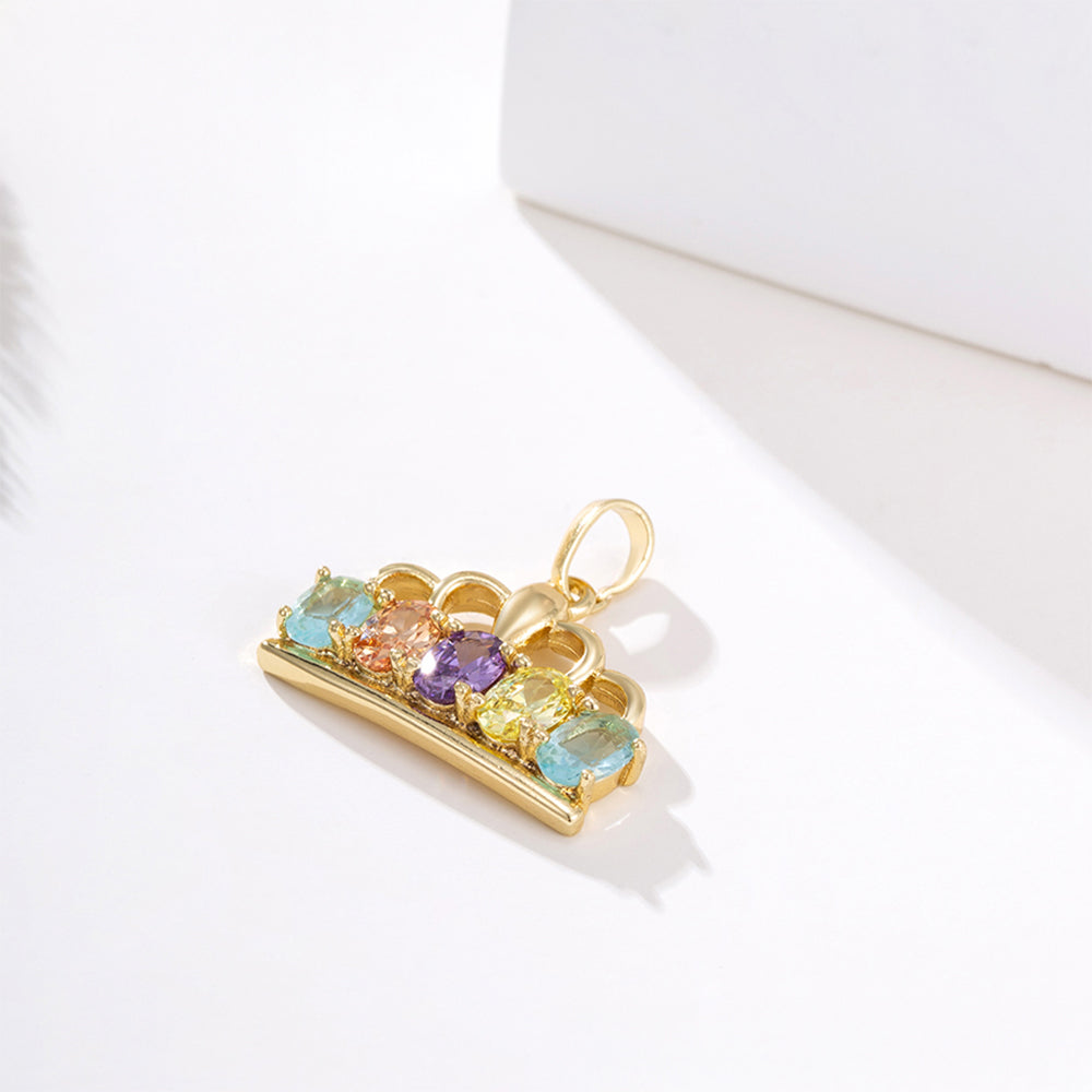 Pozlátené Zliatinové Sada s Fialovým Emporia® Krištáľom a so Žltým Emporia® Krištáľom ( Náušnice+Prívesok ) 5 