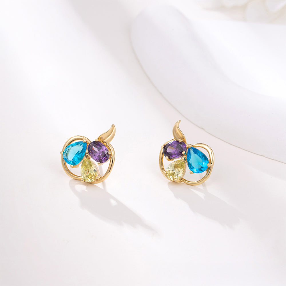 Pozlátené Zliatinové Sada s Modrým Emporia® Krištáľom a Bielym Emporia® Krištáľom ( Náušnice+Prívesok ) 7 