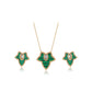 Pozlátené Zliatinové Sada s so Zeleným Emporia® Krištáľom a Bielym Emporia® Krištáľom ( Náhrdelník+Náušnice )