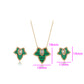 Pozlátené Zliatinové Sada s so Zeleným Emporia® Krištáľom a Bielym Emporia® Krištáľom ( Náhrdelník+Náušnice )