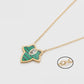 Pozlátené Zliatinové Sada s so Zeleným Emporia® Krištáľom a Bielym Emporia® Krištáľom ( Náhrdelník+Náušnice )
