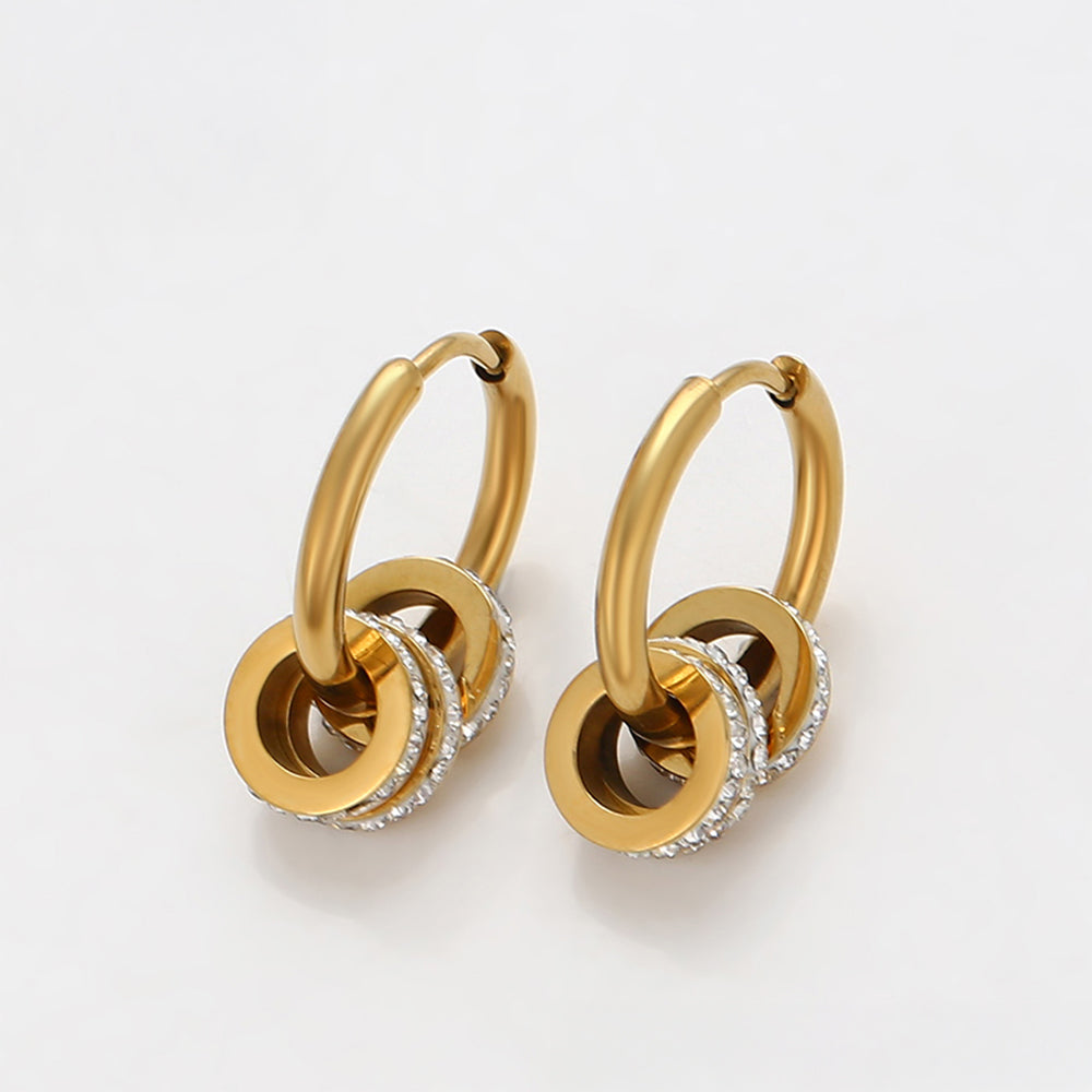 Pozlátené Zliatinové Sada s Bielym Emporia® Krištáľom ( Náhrdelník+Náušnice+Prívesok ) 11 