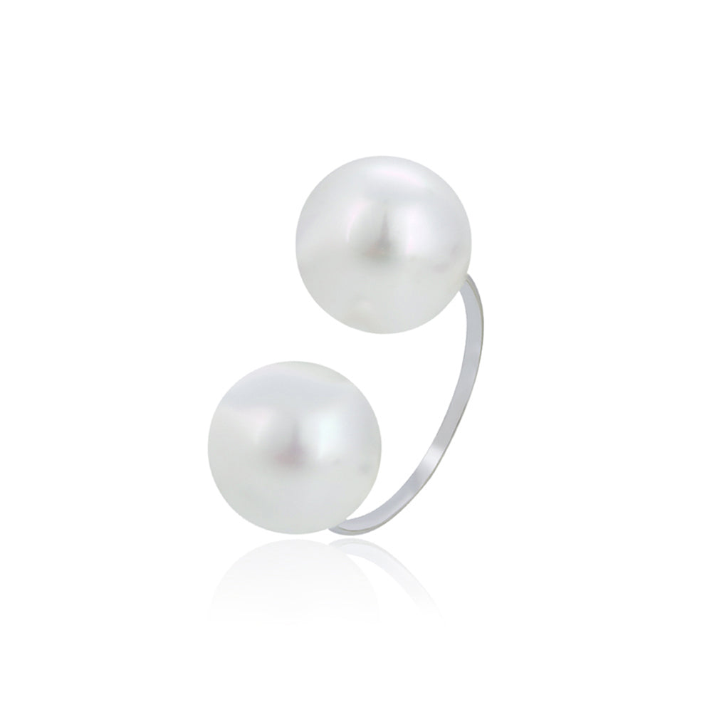 Pozlátený Zliatinový Prsteň s Sklenená perla