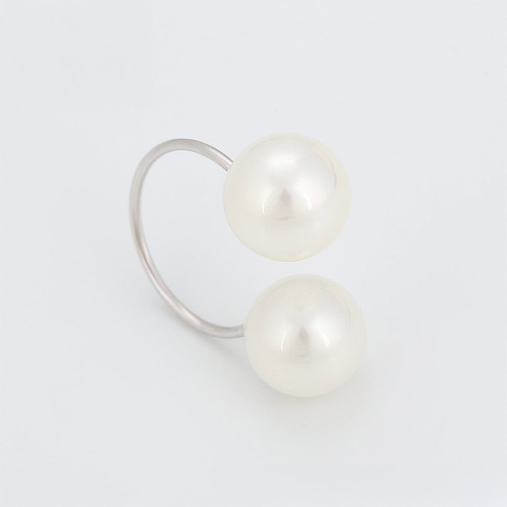 Pozlátený Zliatinový Prsteň s Sklenená perla 3 