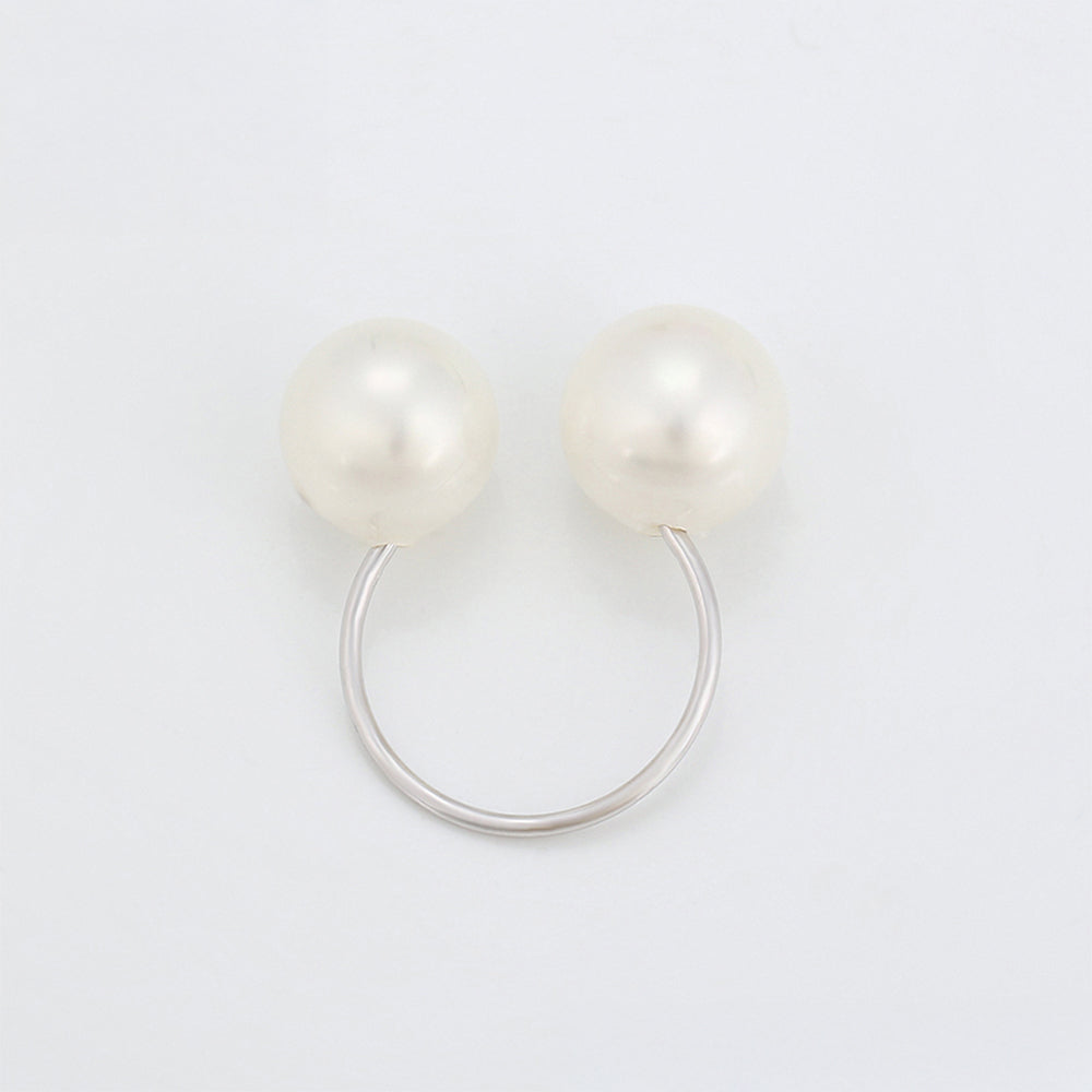 Pozlátený Zliatinový Prsteň s Sklenená perla 4 