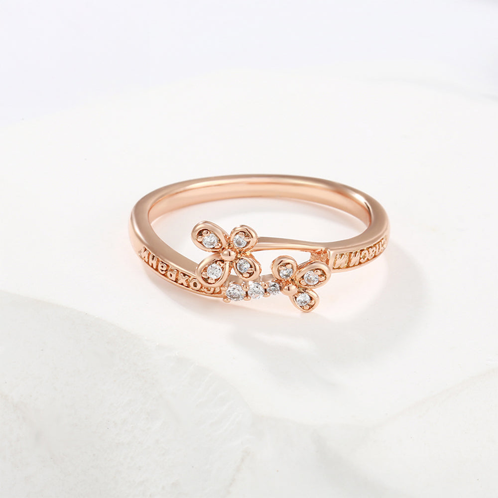 Pozlátený Zliatinový Prsteň s Bielym Emporia® Krištáľom 1 