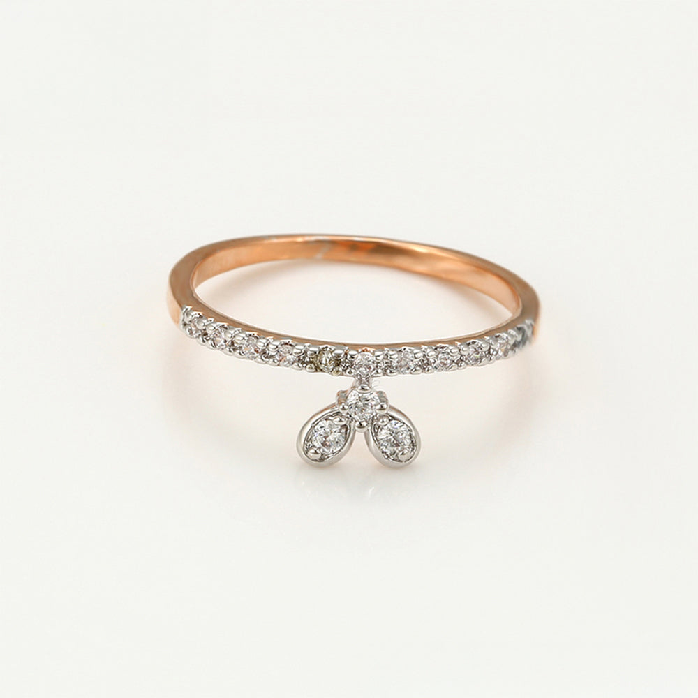 Pozlátený Zliatinový Prsteň s Bielym Emporia® Krištáľom 5 