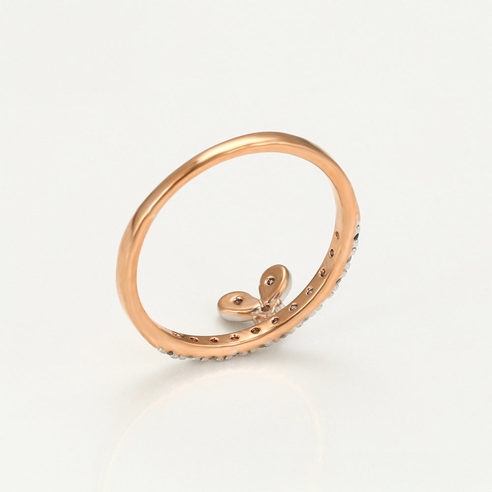 Pozlátený Zliatinový Prsteň s Bielym Emporia® Krištáľom