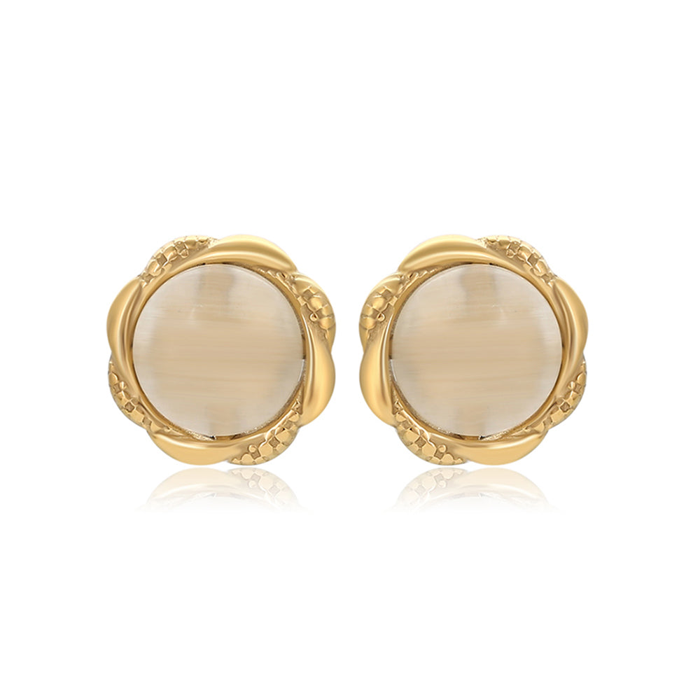 Pozlátené Zliatinové Náušnice s Bielym Emporia® Krištáľom