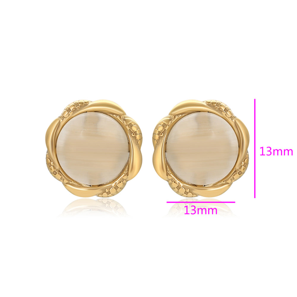 Pozlátené Zliatinové Náušnice s Bielym Emporia® Krištáľom 2 