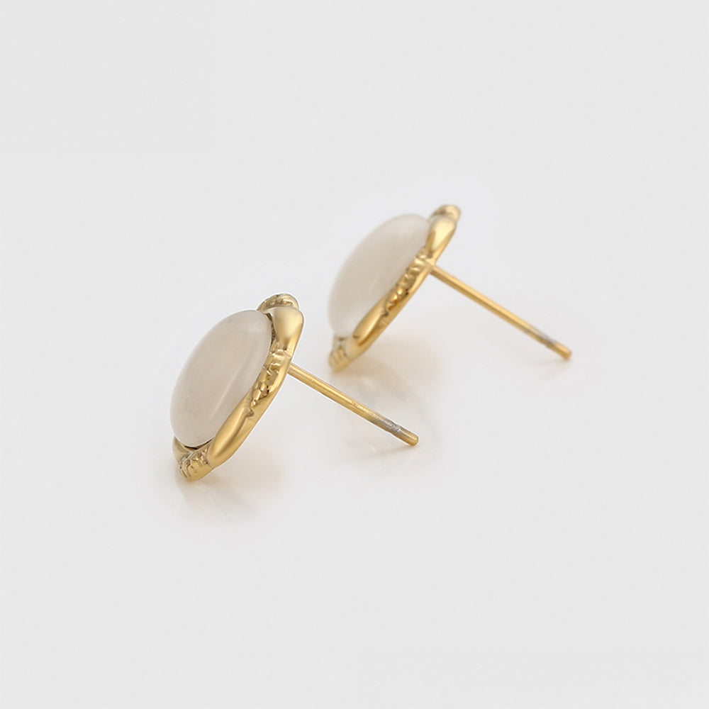 Pozlátené Zliatinové Náušnice s Bielym Emporia® Krištáľom 3 