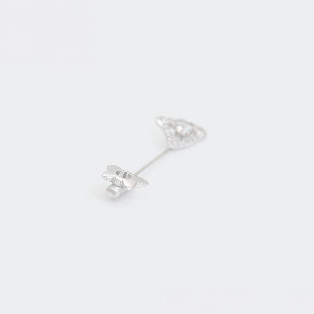 Pozlátený Zliatinový Brošňa s Bielym Emporia® Krištáľom