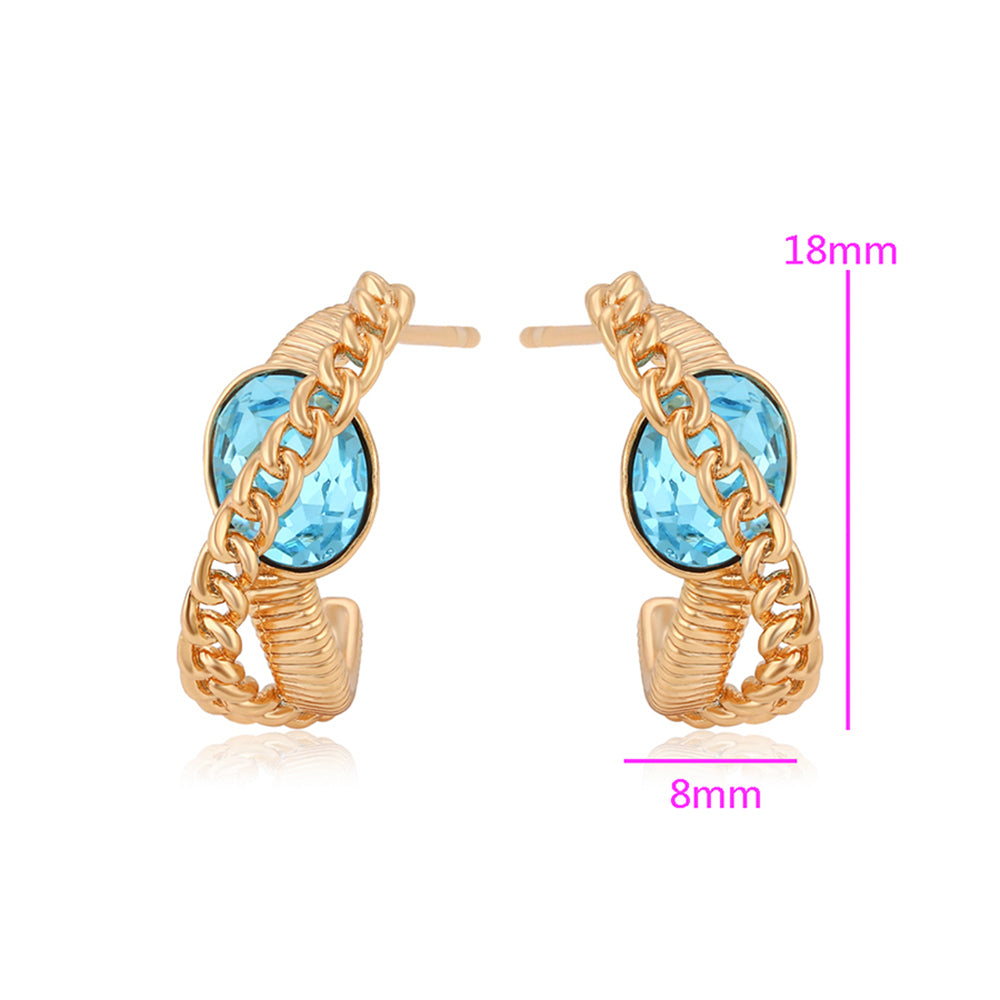Pozlátené Zliatinové Náušnice s Modrým Emporia® Krištáľom 2 