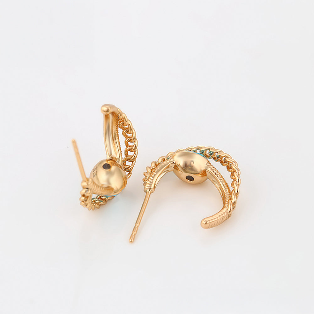 Pozlátené Zliatinové Náušnice s Modrým Emporia® Krištáľom