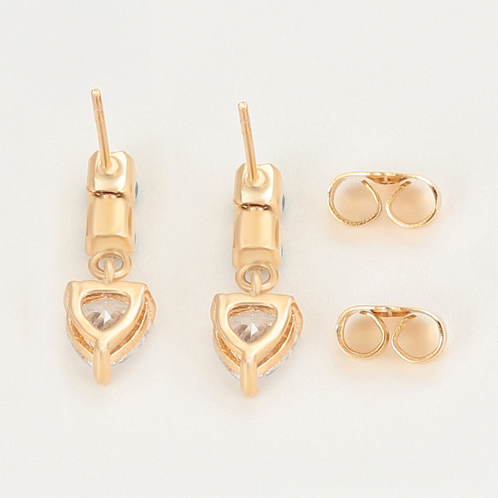 Pozlátené Zliatinové Náušnice s so Zeleným Emporia® Krištáľom a Bielym Emporia® Krištáľom