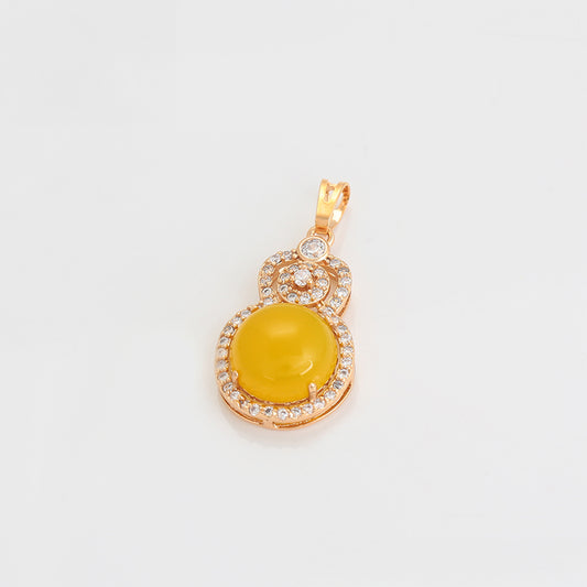 Pozlátený Zliatinový Prívesok s so Žltým Emporia® Krištáľom a Bielym Emporia® Krištáľom