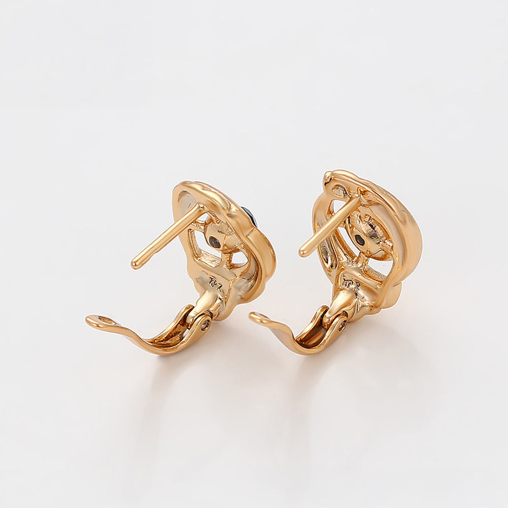 Pozlátené Zliatinové Náušnice s so Zeleným Emporia® Krištáľom