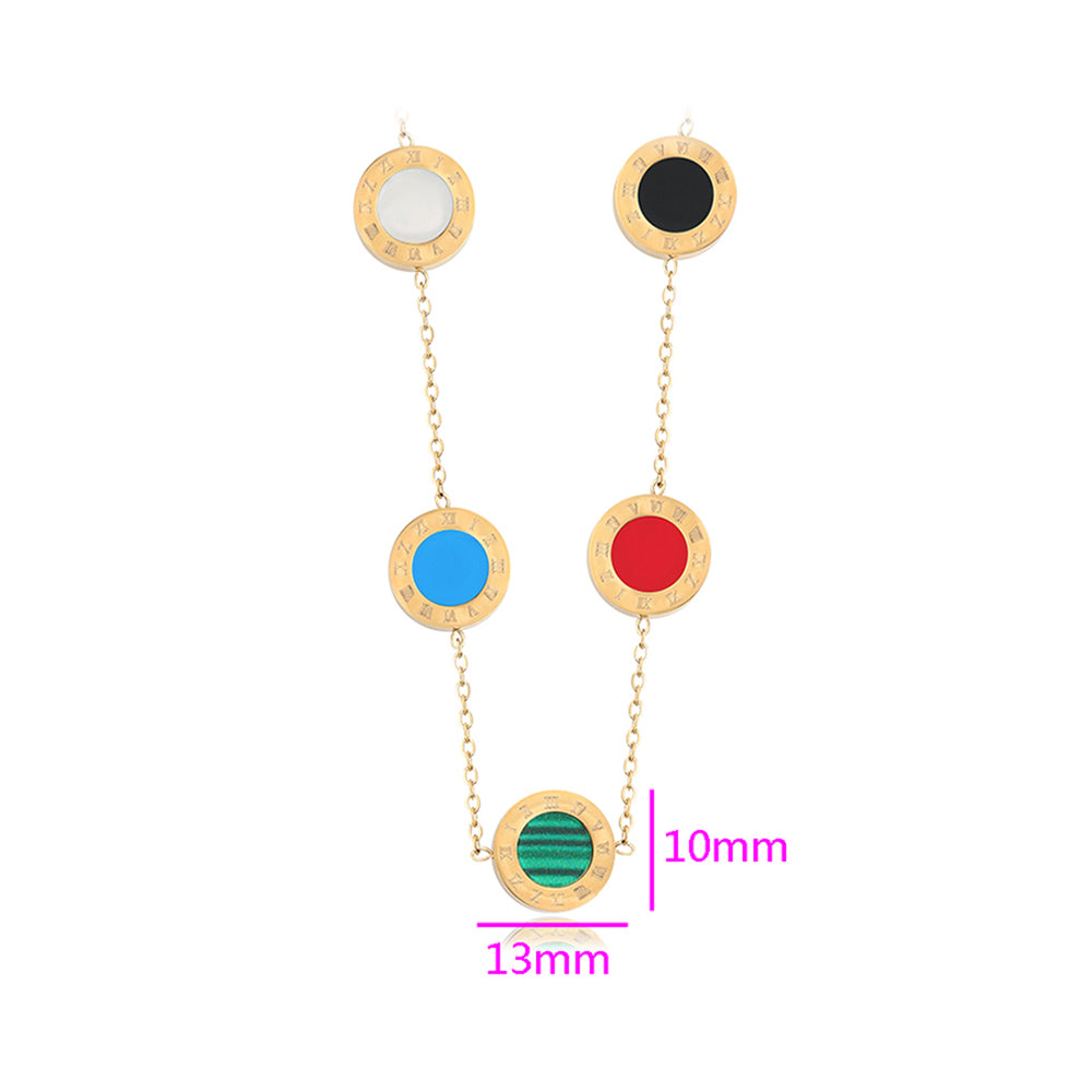 Pozlátený Zliatinový Náhrdelník s Červeným Emporia® Krištáľom a Modrým Emporia® Krištáľom 3 