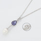 Pozlátený Zliatinový Náhrdelník s Fialovým Emporia® Krištáľom a Sklenená perla
