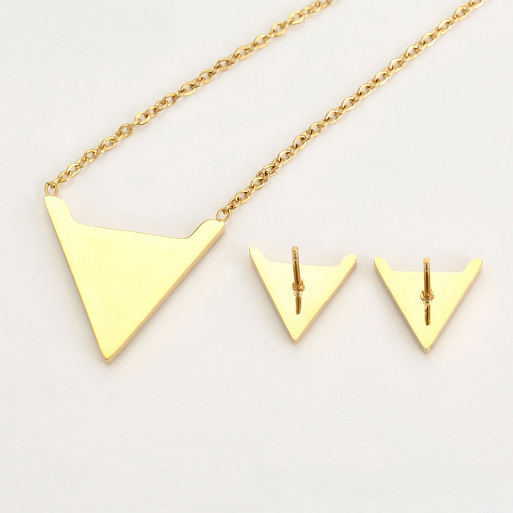 Pozlátené Zliatinové Sada s Bielym Emporia® Krištáľom ( Náhrdelník+Náušnice )