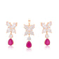 Pozlátené Zliatinové Sada s Ružovým Emporia® Krištáľom a Bielym Emporia® Krištáľom ( Náušnice+Prívesok )