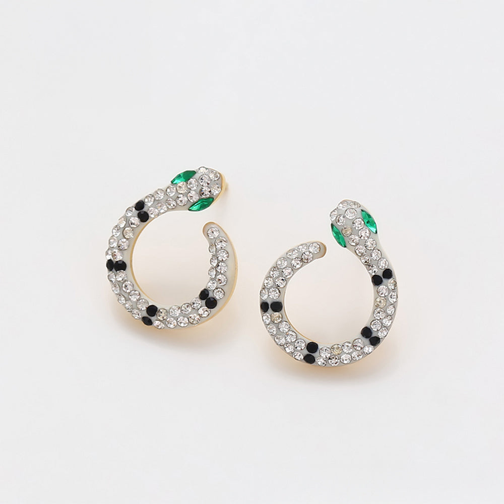 Pozlátené Zliatinové Sada s so Zeleným Emporia® Krištáľom a Bielym Emporia® Krištáľom ( Náhrdelník+Náušnice )