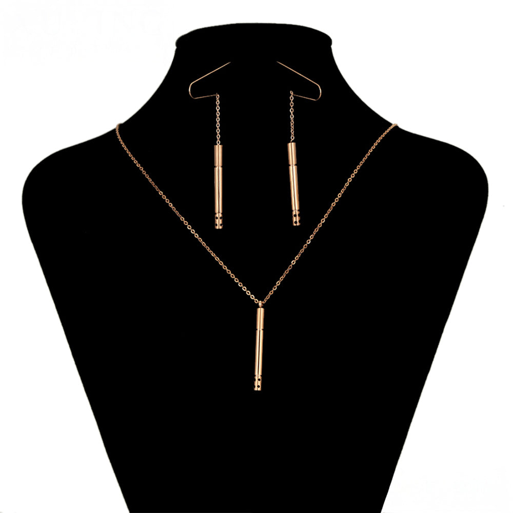 Pozlátené Zliatinové Sada s Červeným Emporia® Krištáľom ( Náhrdelník+Náušnice+Prívesok ) 2 