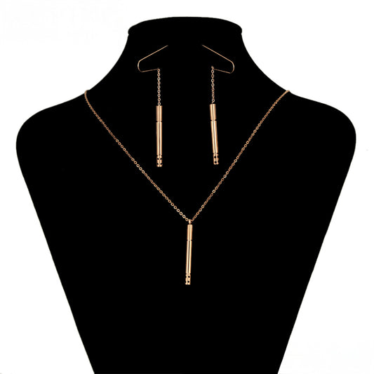 Pozlátené Zliatinové Sada s Červeným Emporia® Krištáľom ( Náhrdelník+Náušnice+Prívesok )