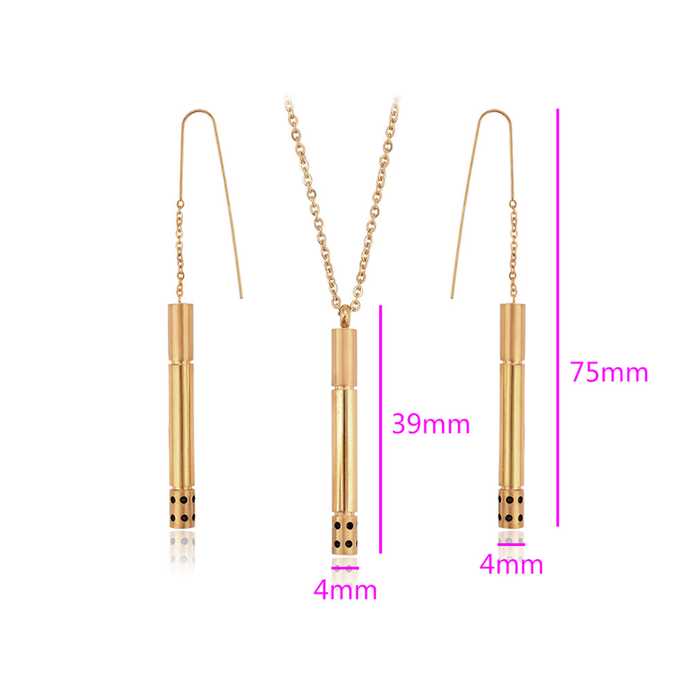 Pozlátené Zliatinové Sada s Červeným Emporia® Krištáľom ( Náhrdelník+Náušnice+Prívesok )