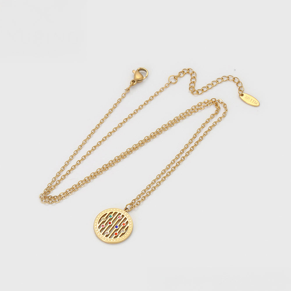 Pozlátené Zliatinové Sada s Červeným Emporia® Krištáľom a Modrým Emporia® Krištáľom ( Náhrdelník+Náušnice+Náramok+Prívesok )