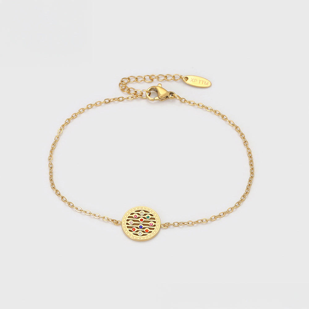 Pozlátené Zliatinové Sada s Červeným Emporia® Krištáľom a Modrým Emporia® Krištáľom ( Náhrdelník+Náušnice+Náramok+Prívesok )