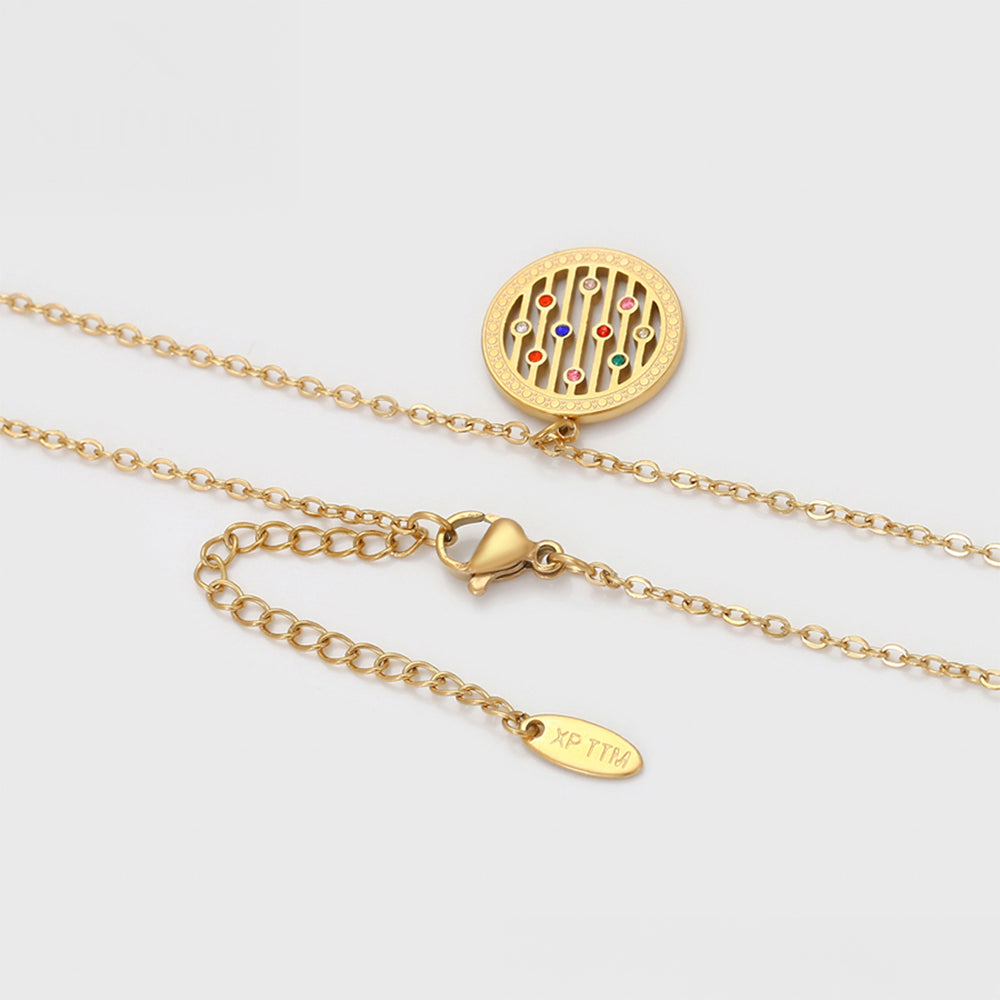 Pozlátené Zliatinové Sada s Červeným Emporia® Krištáľom a Modrým Emporia® Krištáľom ( Náhrdelník+Náušnice+Náramok+Prívesok )