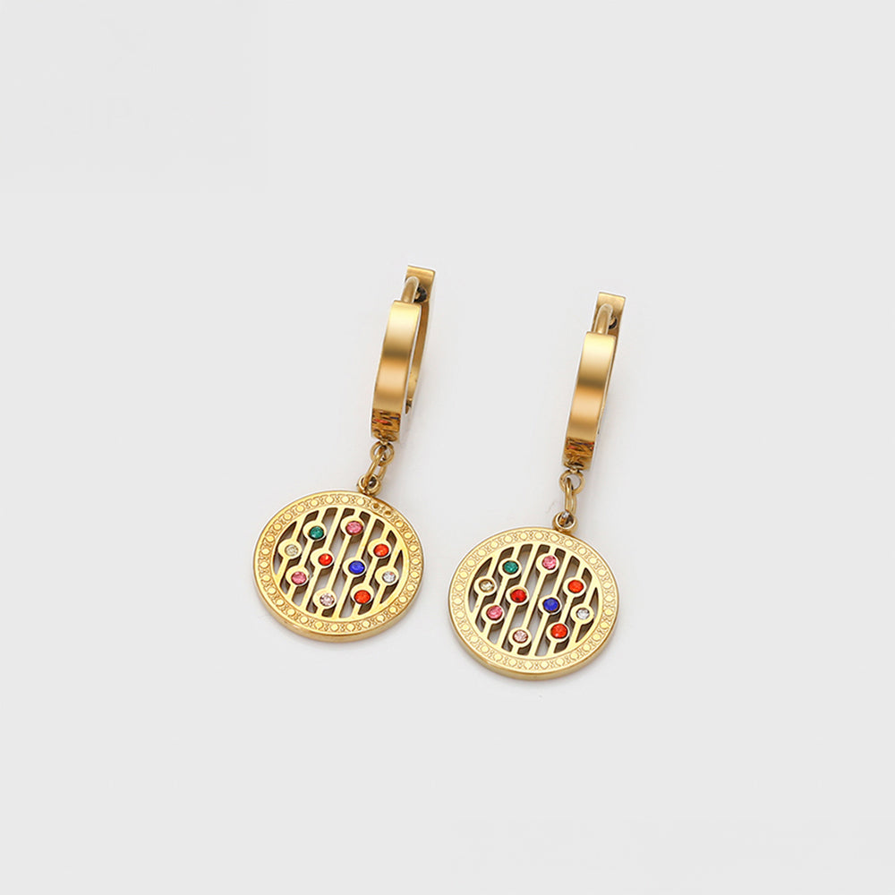 Pozlátené Zliatinové Sada s Červeným Emporia® Krištáľom a Modrým Emporia® Krištáľom ( Náhrdelník+Náušnice+Náramok+Prívesok ) 13 