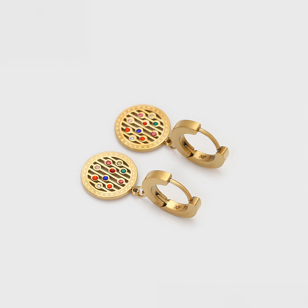 Pozlátené Zliatinové Sada s Červeným Emporia® Krištáľom a Modrým Emporia® Krištáľom ( Náhrdelník+Náušnice+Náramok+Prívesok ) 14 