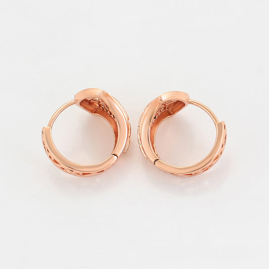 Pozlátené Zliatinové Sada s Bielym Emporia® Krištáľom ( Náušnice+Prsteň )