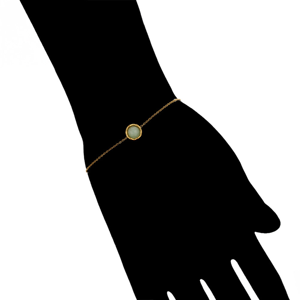 Pozlátený Zliatinový Náramok s so Zeleným Emporia® Krištáľom 8 