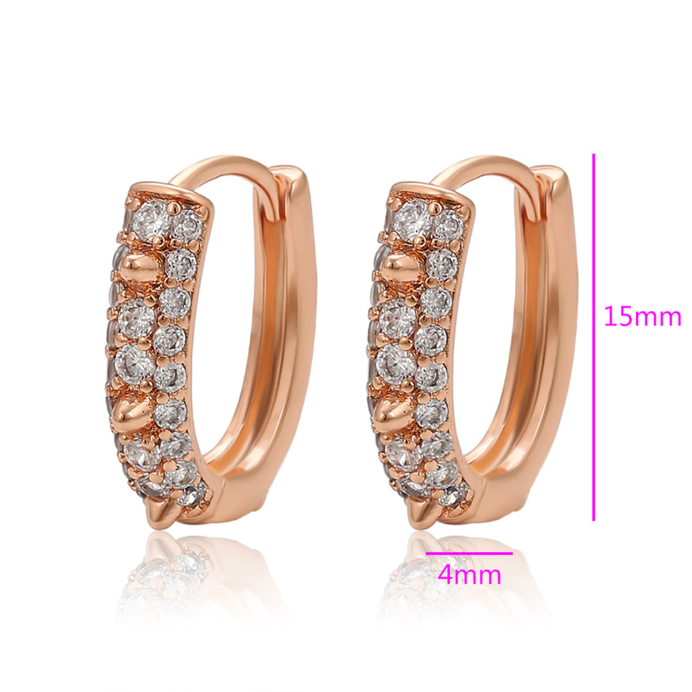 Pozlátené Zliatinové Náušnice s Bielym Emporia® Krištáľom