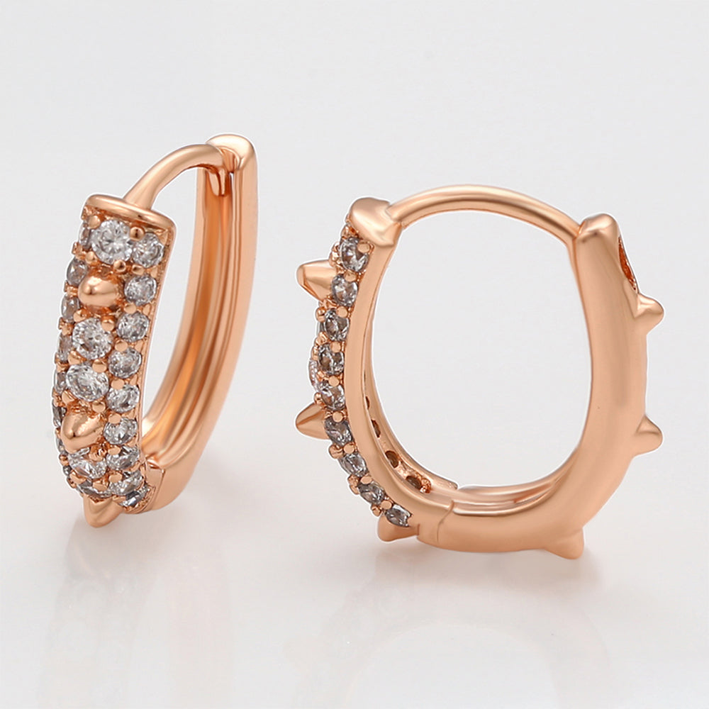 Pozlátené Zliatinové Náušnice s Bielym Emporia® Krištáľom 5 