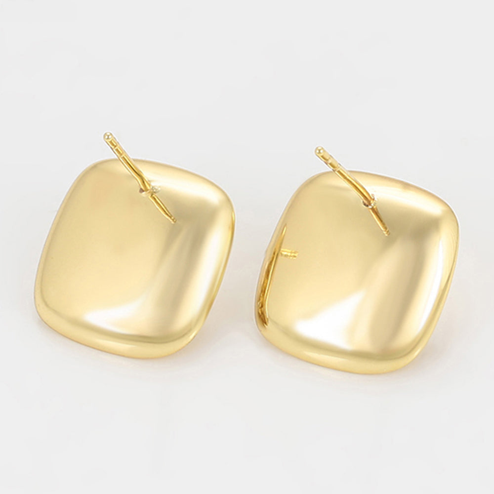 Pozlátené Zliatinové Náušnice s Sklenená perla a Bielym Emporia® Krištáľom