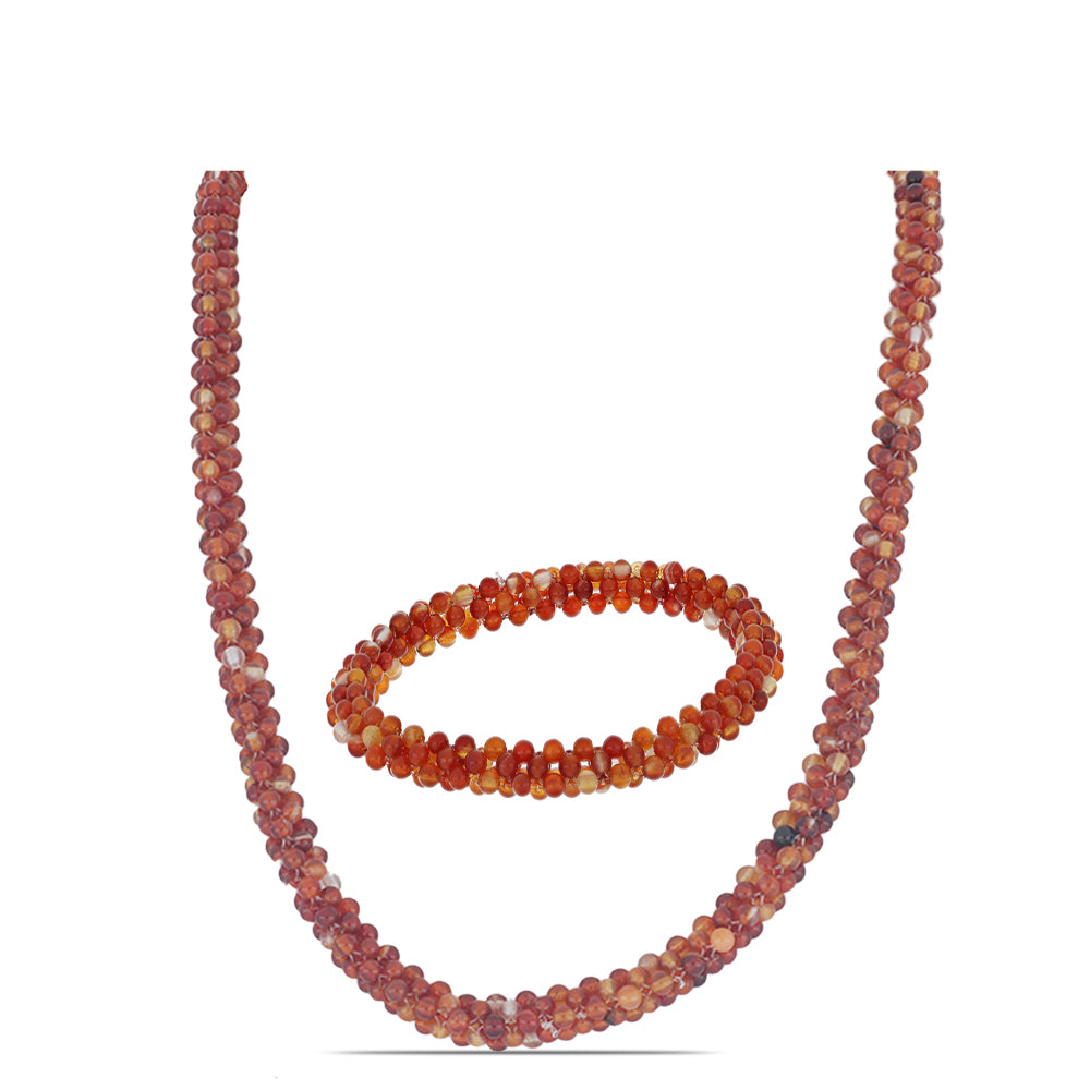 Pozlátené Strieborné Sada s Červeným Achátom 1 