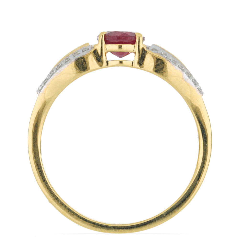 Pozlátený Strieborný Prsteň s Madagaskarským Rubínom a Bielym Topásom