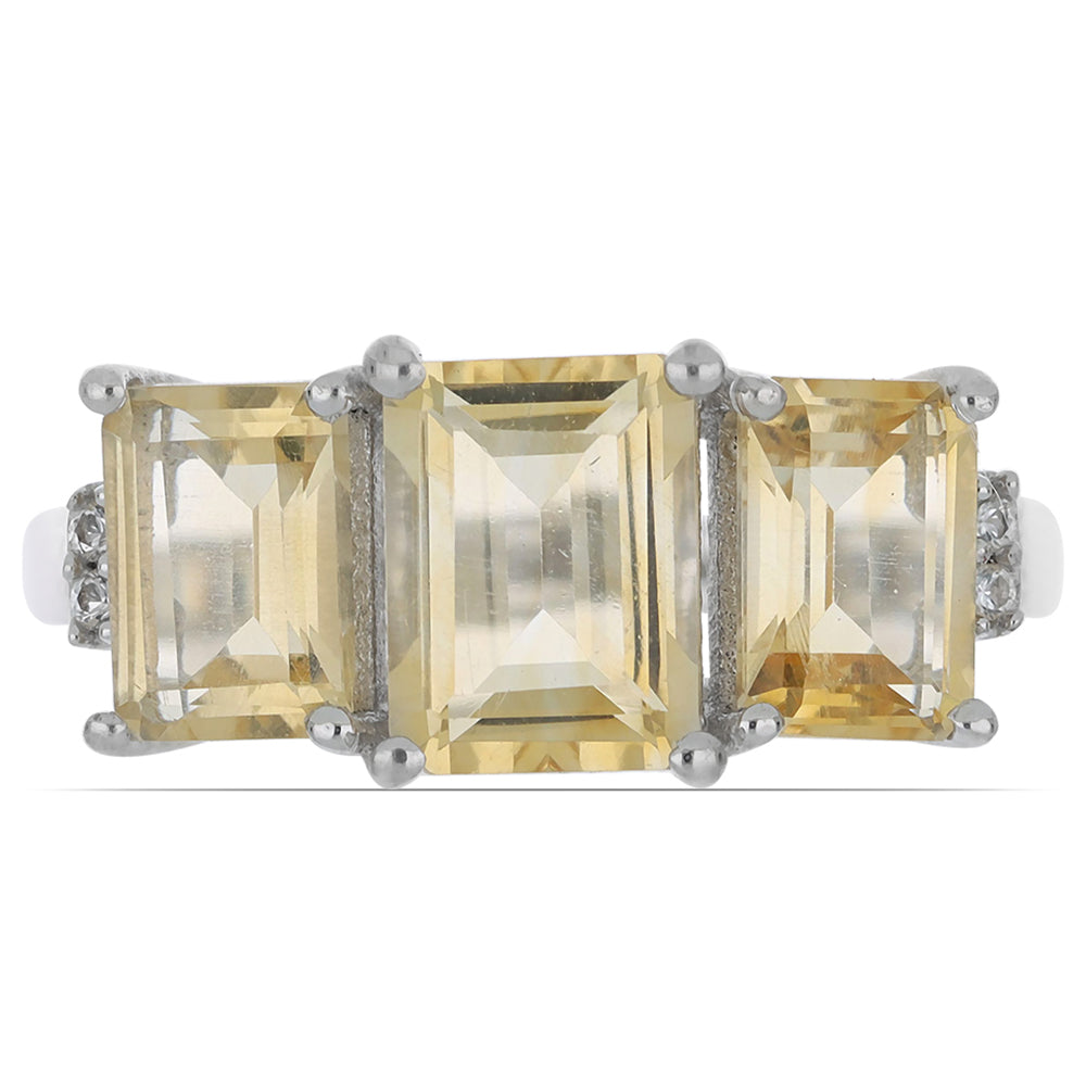 Strieborný Prsteň s Uralským Citrínom