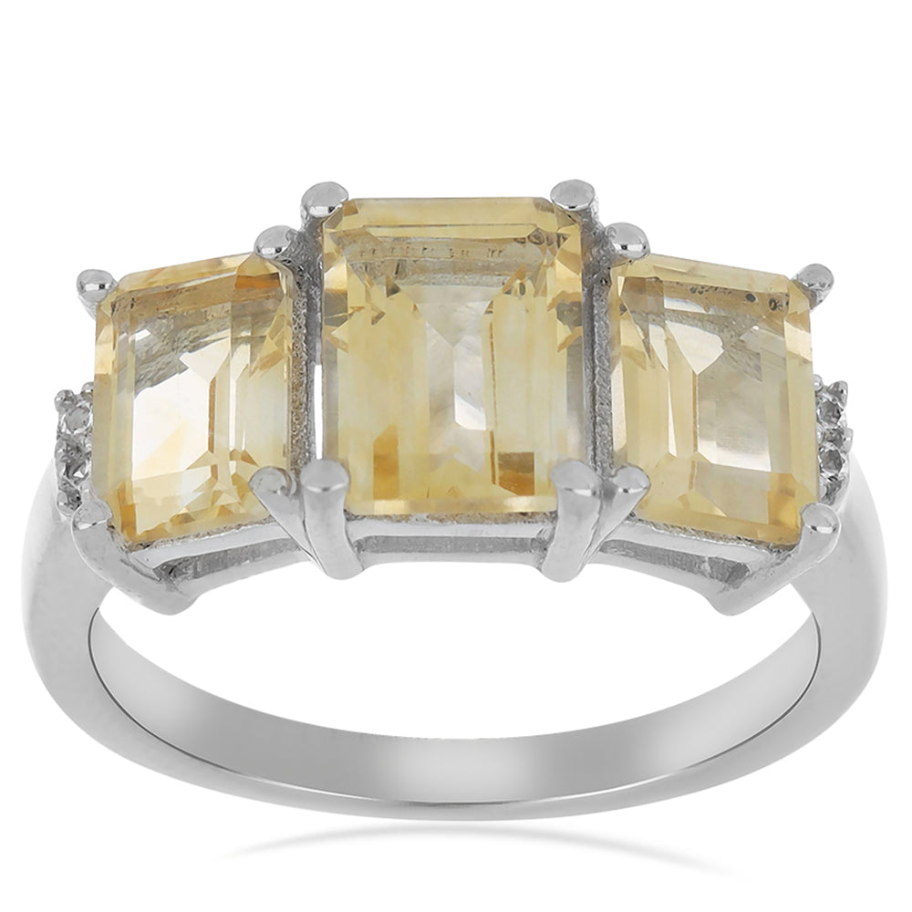 Strieborný Prsteň s Uralským Citrínom