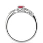 Strieborný Prsteň s Madagaskarským Rubínom a Bielym Topásom