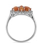 Strieborný Prsteň s Oranžovým Opálom z Lega Dembi a Bielym Topásom