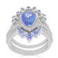 Strieborný Prsteň s Tanzanitom a Bielym Topásom