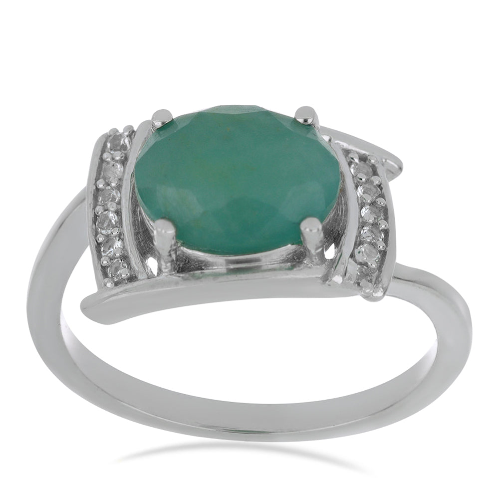 Strieborný Prsteň s Anoským Grandidieritom a Bielym Topásom