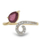 Pozlátený Strieborný Prsteň s Madagaskarským Rubínom a Bielym Topásom