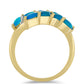 Pozlátený Strieborný Prsteň s Etiópskym Paraiba Modrým Opálom a Bielym Topásom