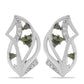 Strieborné Náušnice s so Zeleným Diamantom a Bielym Diamantom